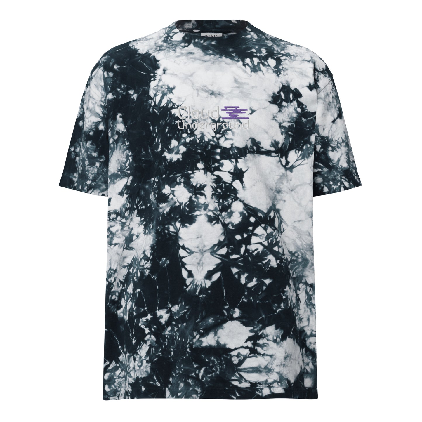 Cloud Underground embroidered logo oversized tie-dye adult unisex t-shirt