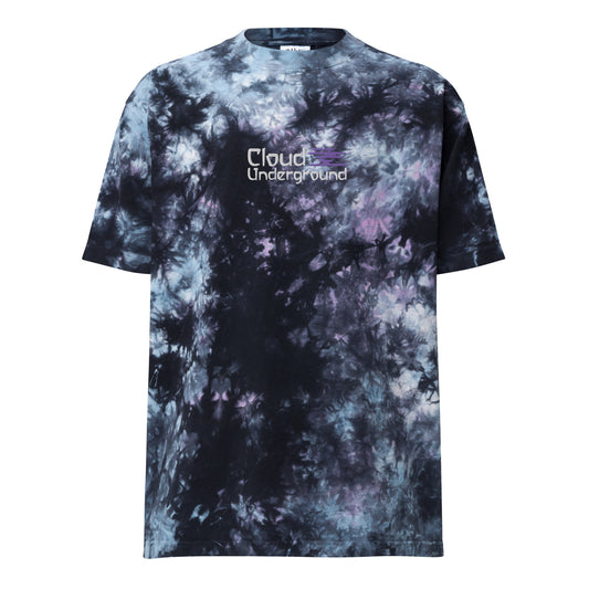 Cloud Underground embroidered logo oversized tie-dye adult unisex t-shirt